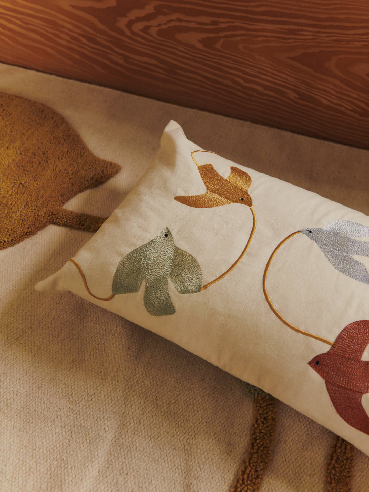 Swif Bird Embroidered Cushion