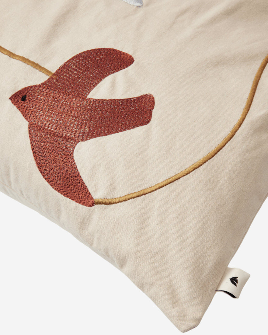 Swif Bird Embroidered Cushion