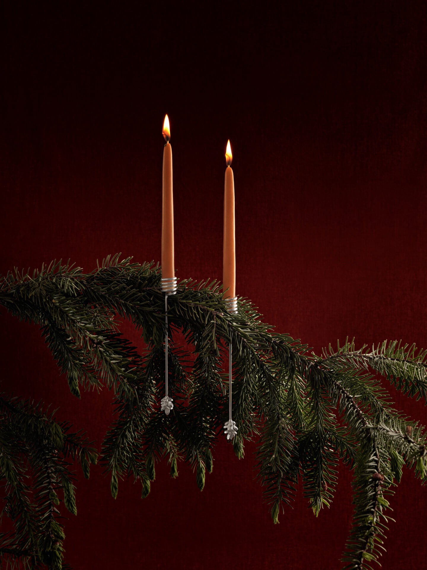 Forest Christmas Tree Candle Holders Set/4
