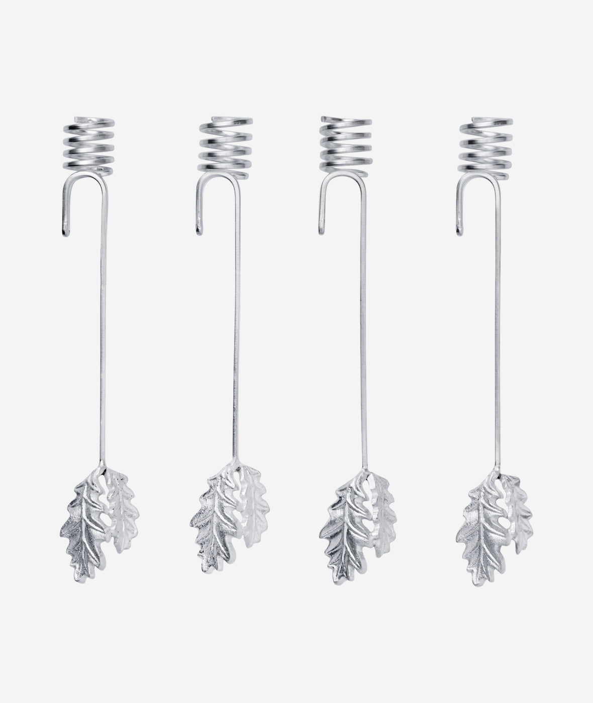 Oak Leaf Christmas Tree Candle Holders Set/4