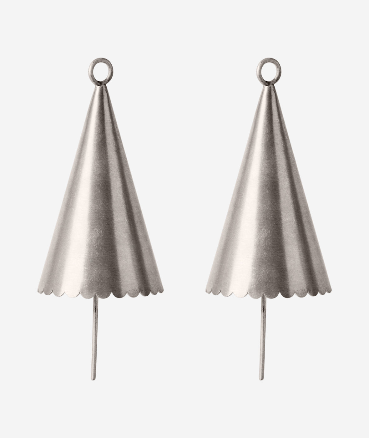 Cone Bell Ornament - Set of 2 - Silver