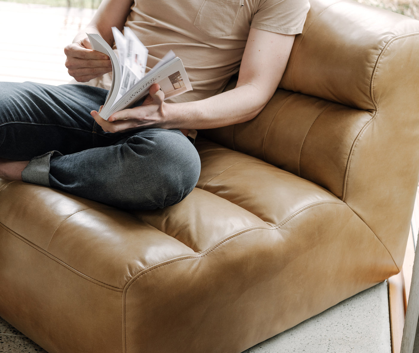 Ramsay Leather Slipper Chair - BEAM