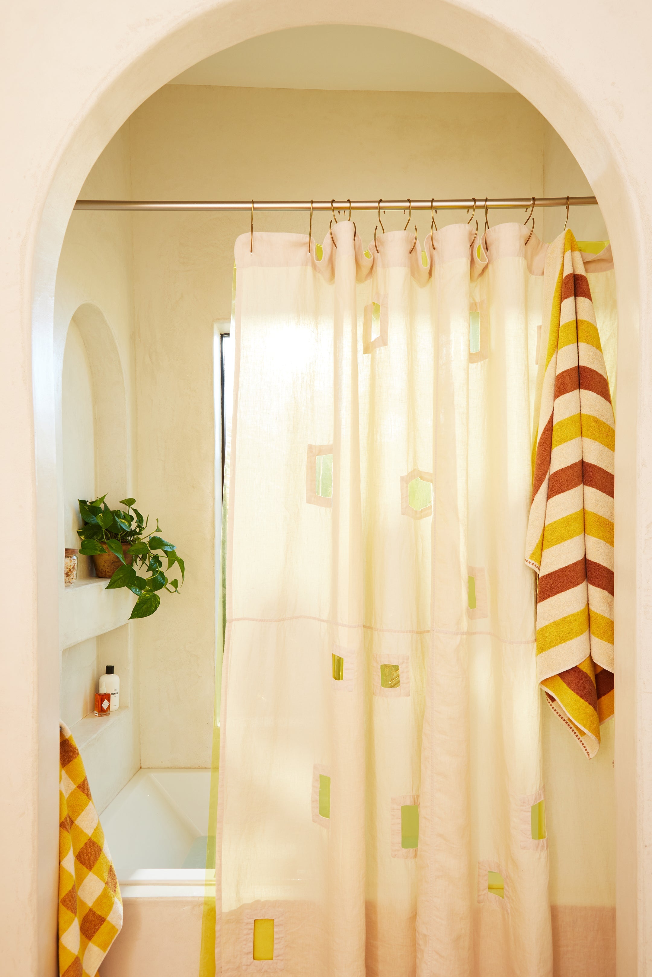Ronchamp Linen Shower Curtain - More Options