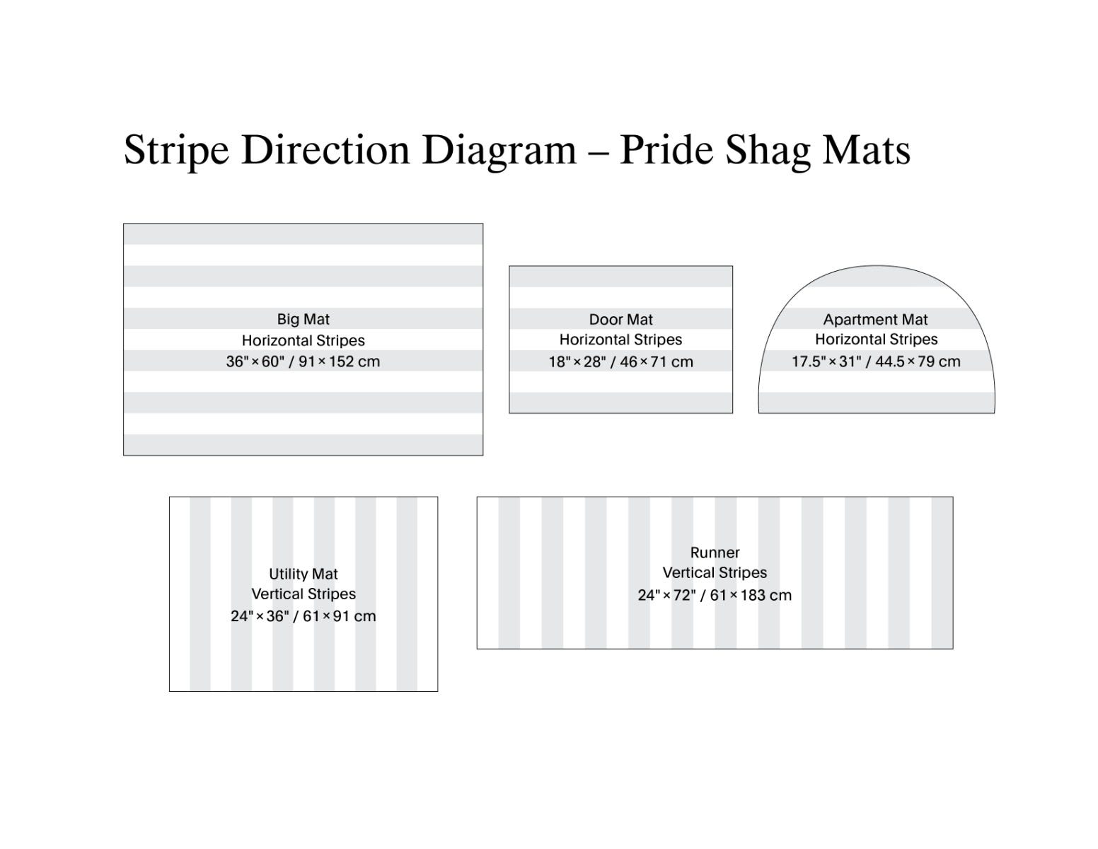 Pride Stripe Shag Mats - More Options