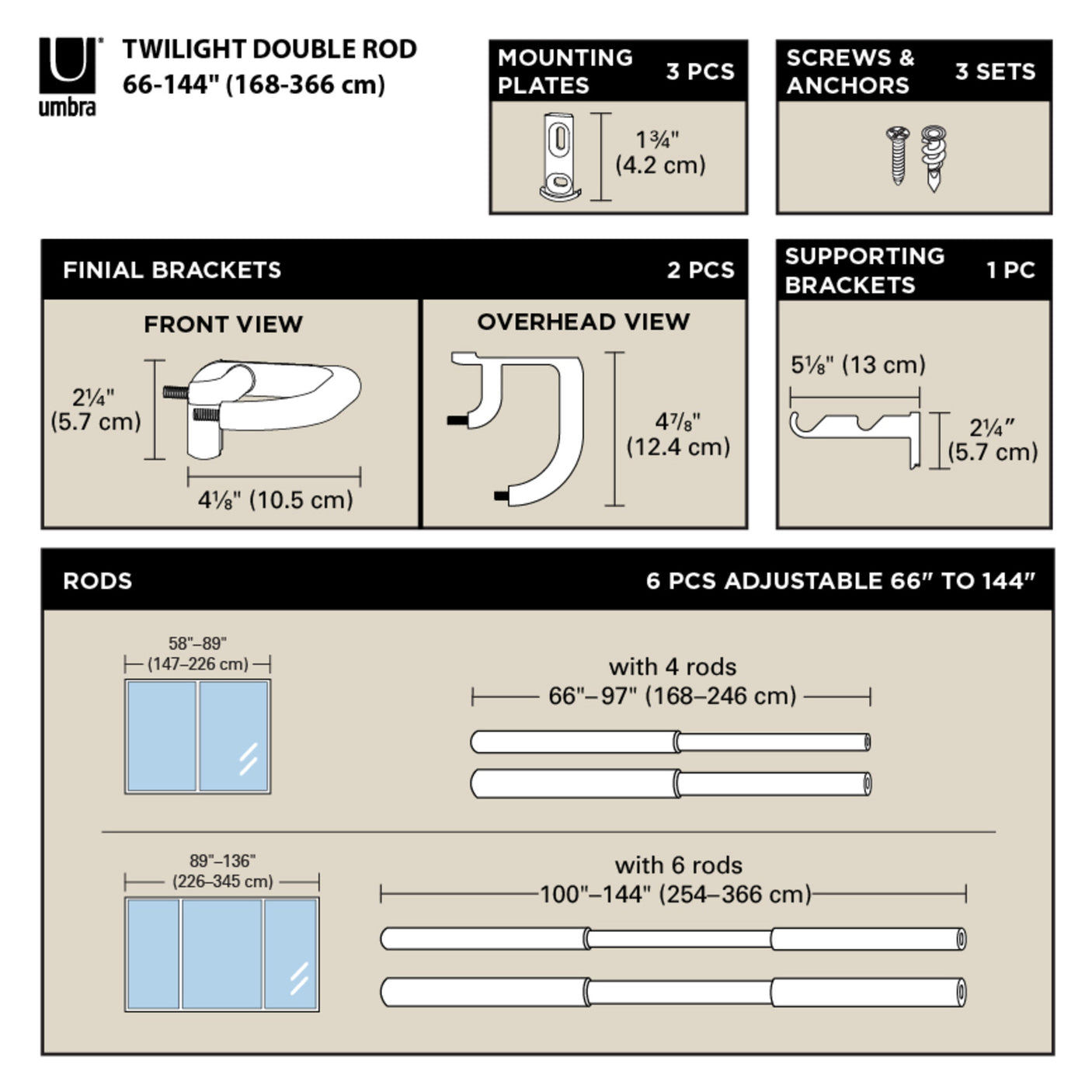 Twilight Double Blackout Curtain Rod - More Options