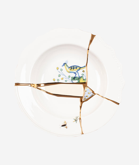 Kintsugi dinner plate in white - Seletti