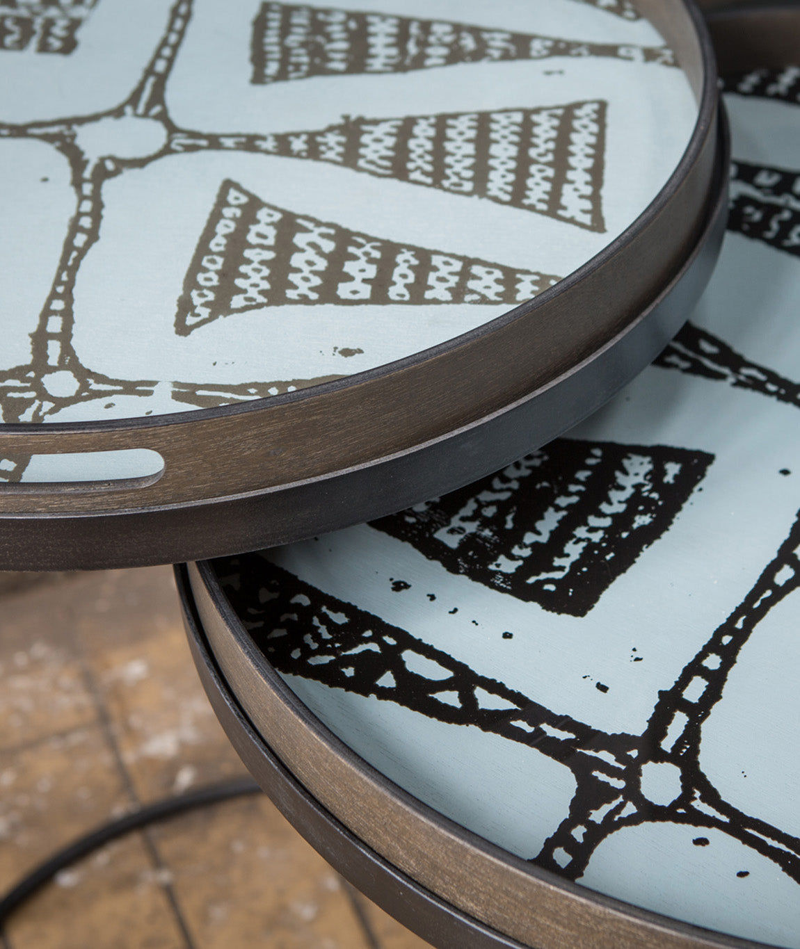 Round Tray Side Nesting Table Set/2 Ethnicraft - BEAM // Design Store