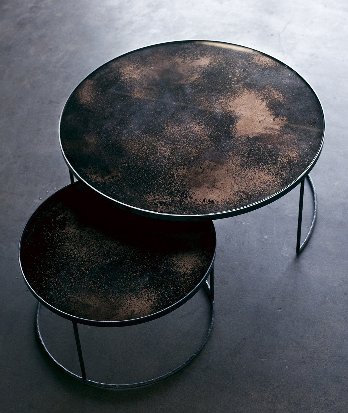 Aged Mirror Nesting Coffee Table Set - 3 Colors Ethnicraft - BEAM // Design Store