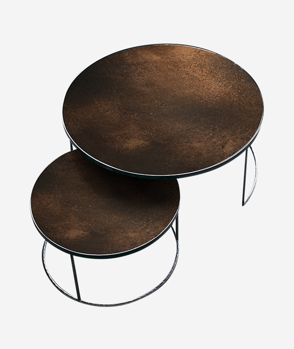 Aged Mirror Nesting Coffee Table Set - 3 Colors Ethnicraft - BEAM // Design Store