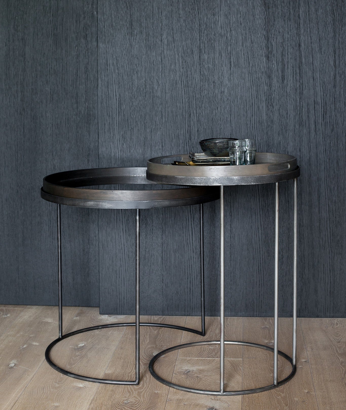 Round Tray Side Nesting Table Set/2 Ethnicraft - BEAM // Design Store