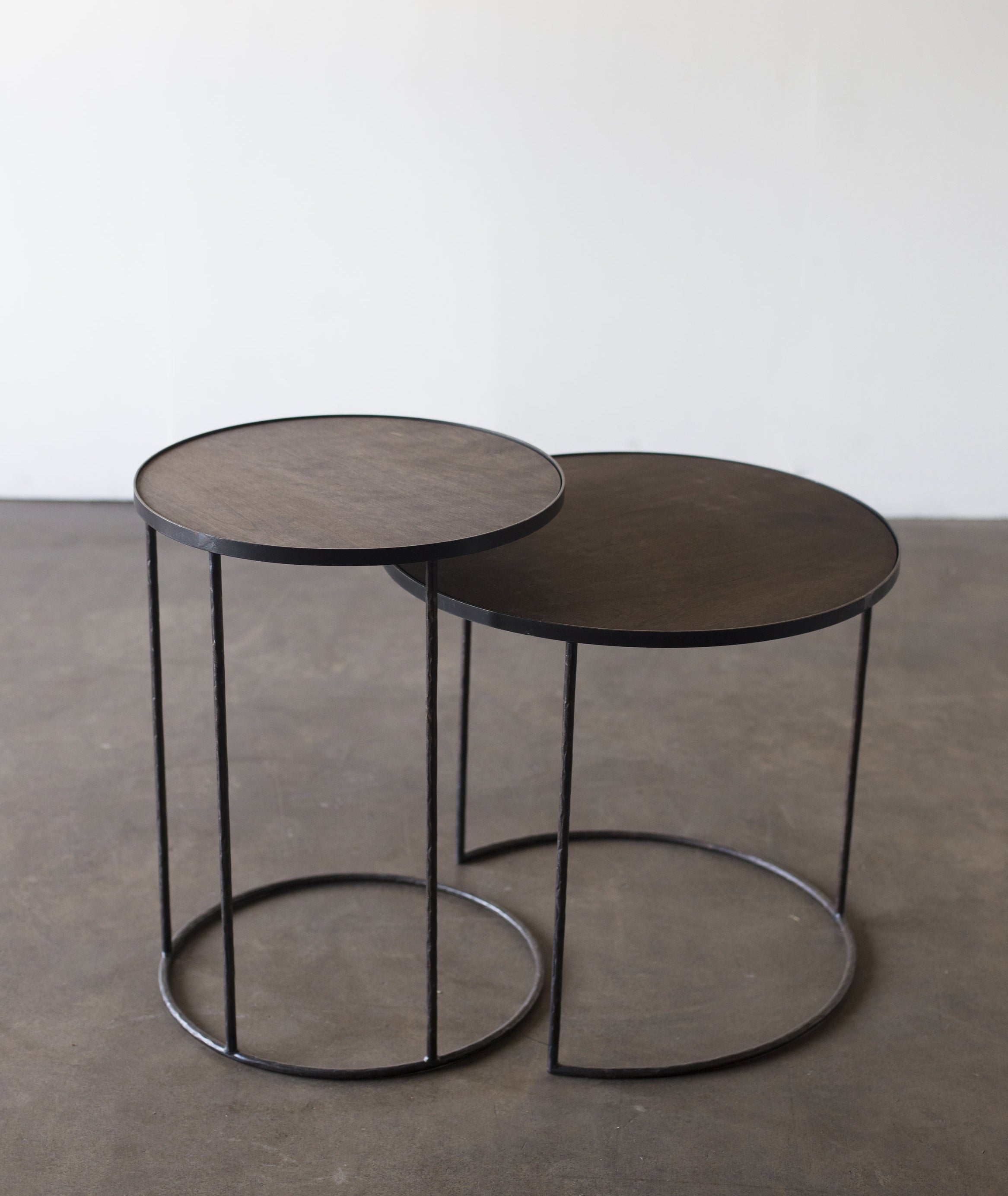 Round Tray Side Nesting Table Set/2 Ethnicraft - BEAM // Design Store