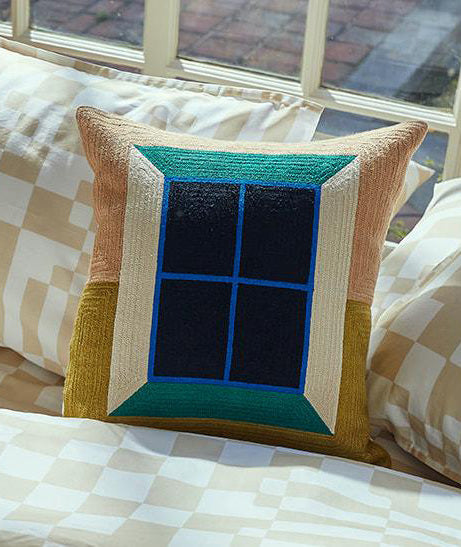 Embroidered Window Pillow
