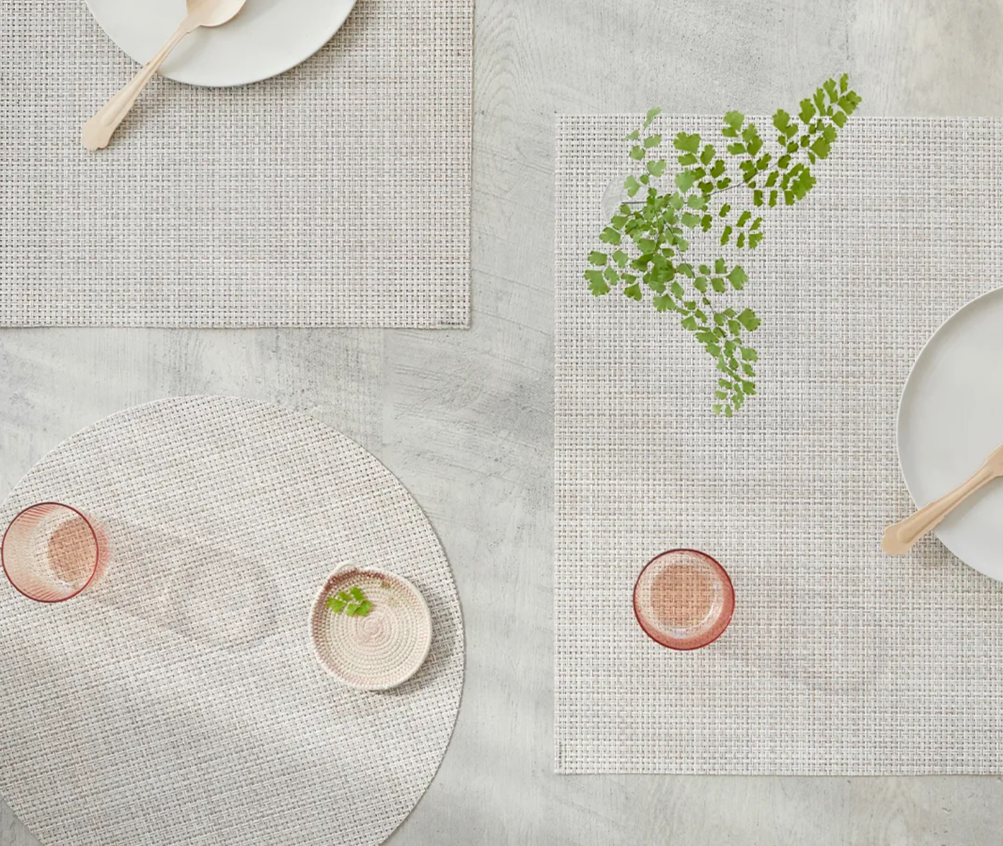 Basketweave Round Placemat Set/4 - More Options