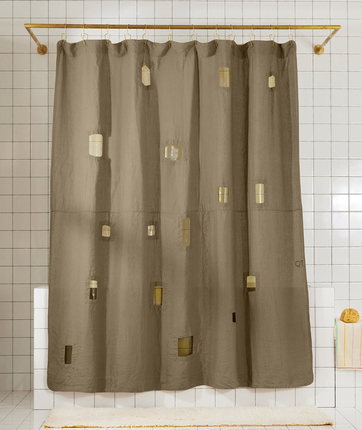 Ronchamp Linen Shower Curtain - More Options