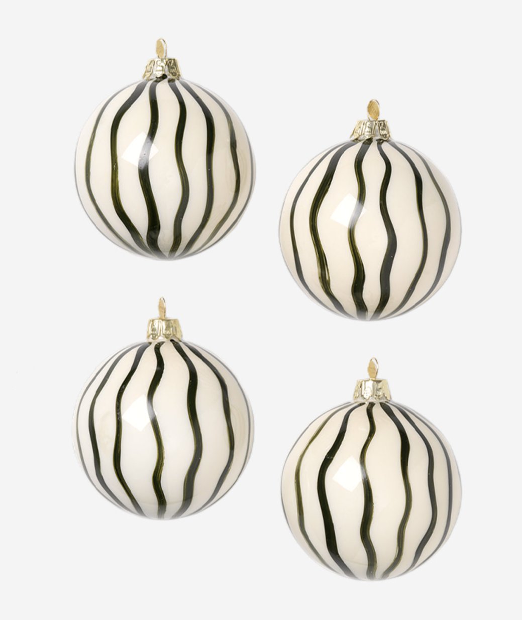 Lines Glass Ornaments Set/4 - More Options