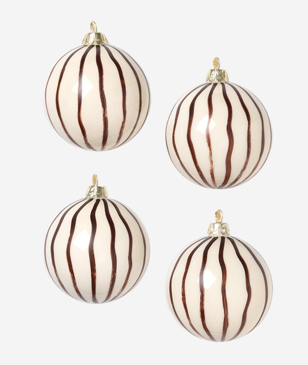 Lines Glass Ornaments Set/4 - More Options