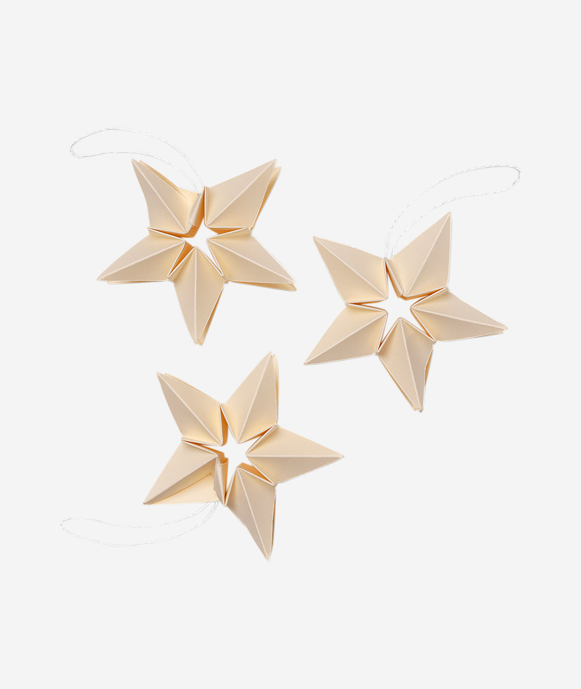 Amanda Paper Star Ornaments Set/3