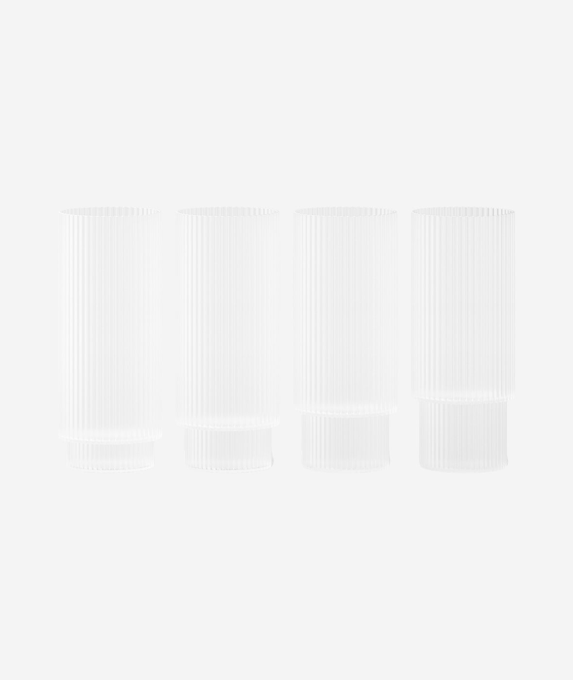 Ripple Long Drink Glasses Smoked Grey Set/4 - More Options