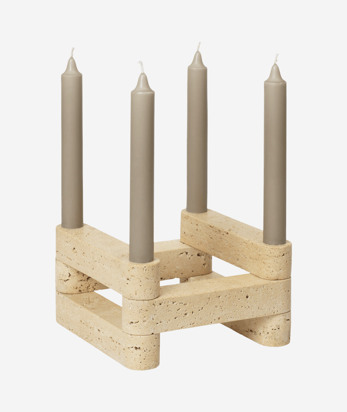 Newel Modular Candle Holder - More Options - Travertine - Set of 6