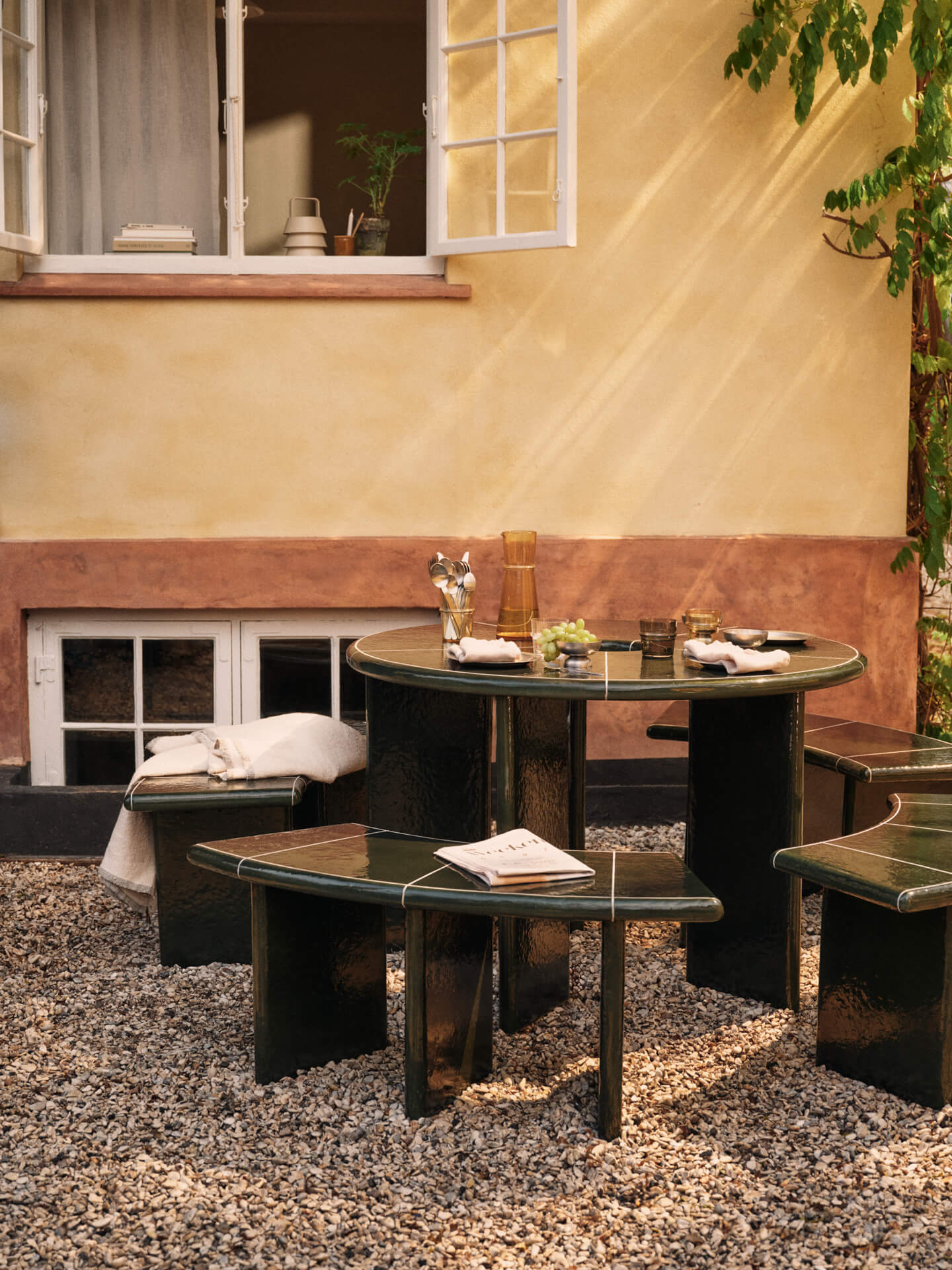 Deya Dining Table + Bench