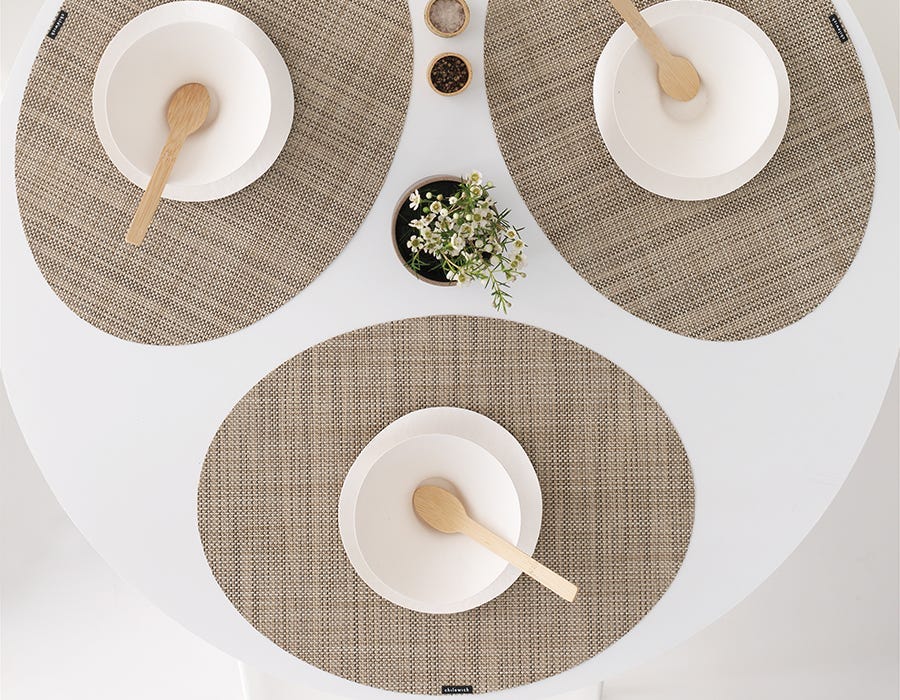 Mini Basketweave Oval Placemat Set/4 - More Options