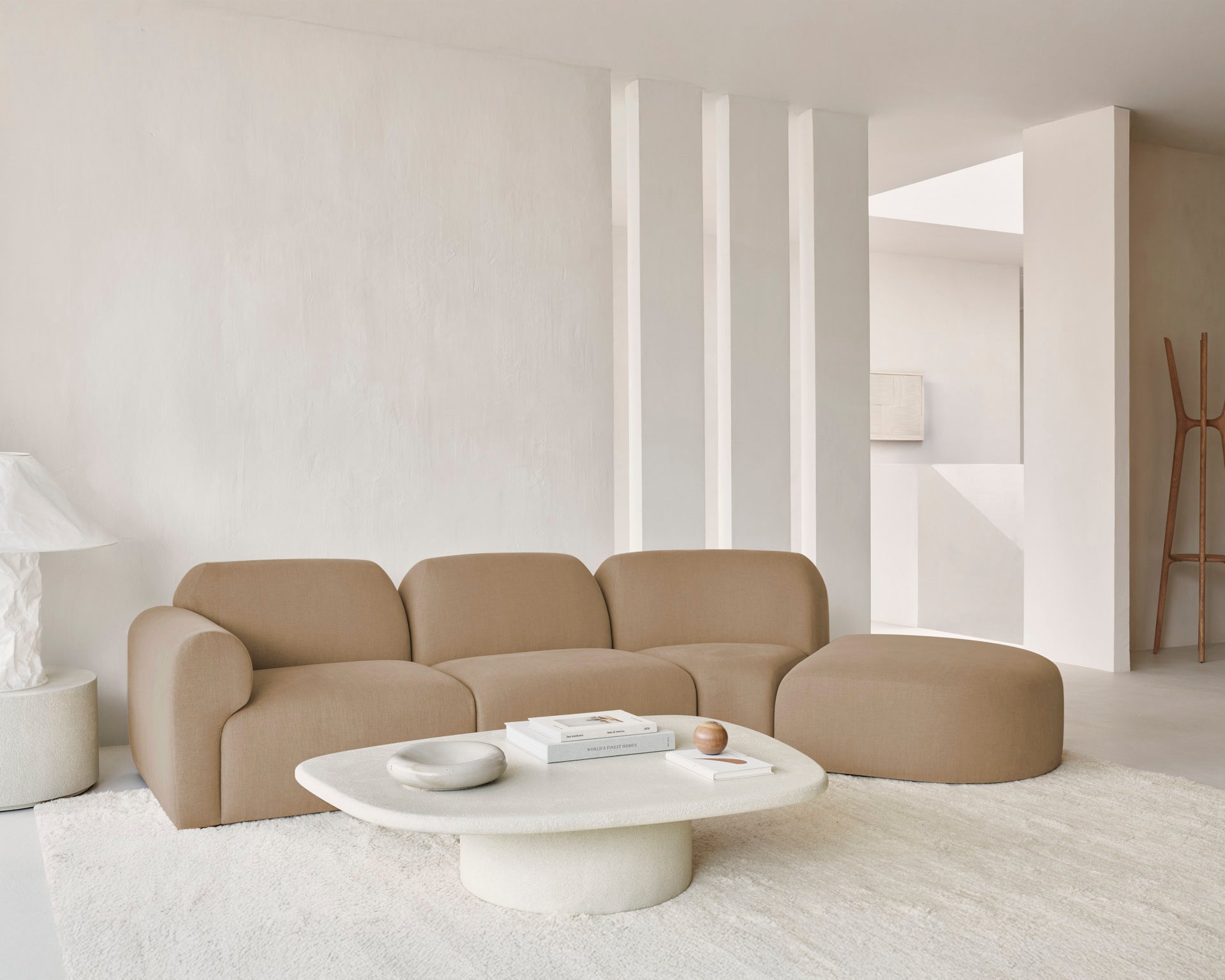 Bulky 3-PC Modular Sofa w/Footstool - More Options