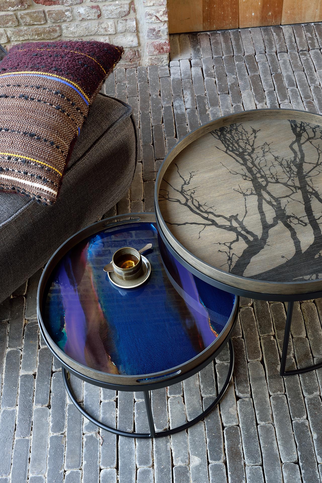 Graphic Wooden Round Tray - More Options