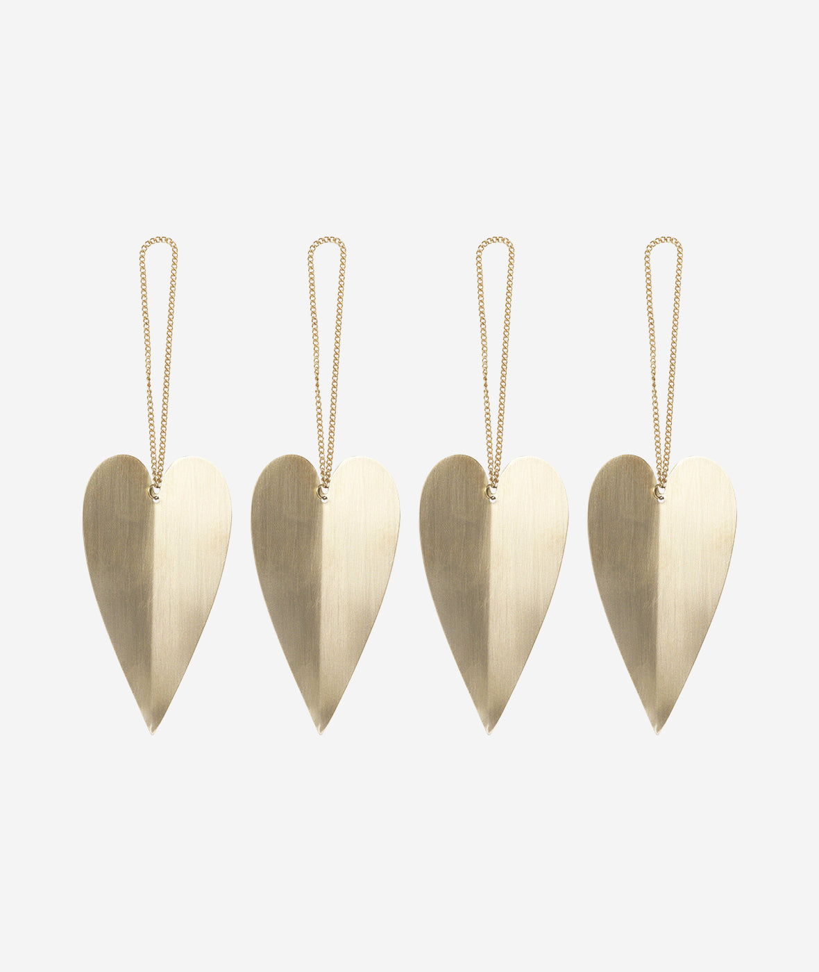 Heart Brass Ornament Set/4