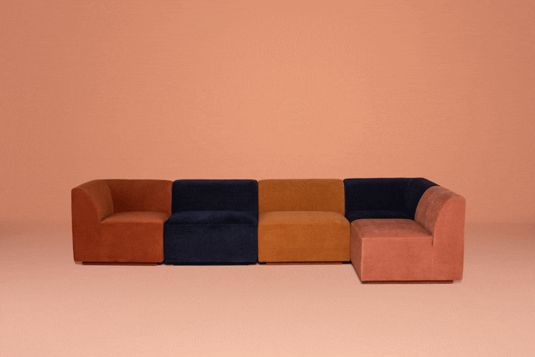 Lilou Modular Armless Chair - Nectarine