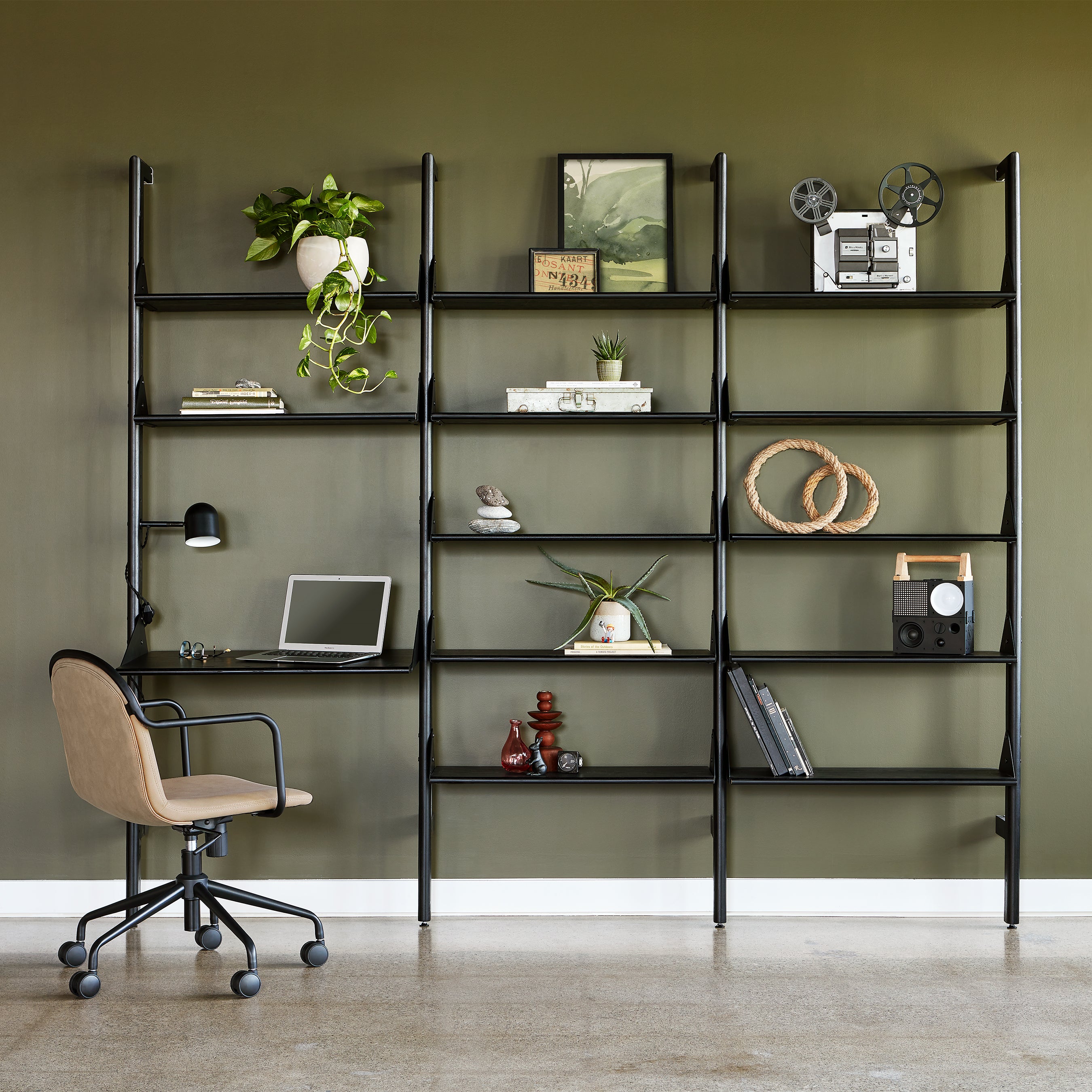 Branch 3 Shelving Unit with Desk - More Options