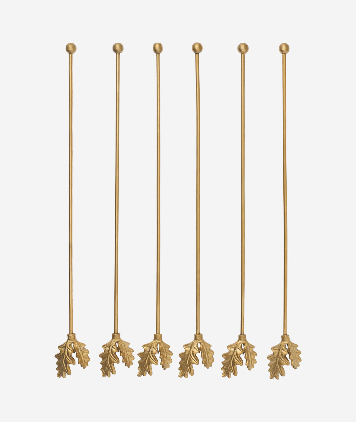 Oak Leaf Stir Sticks Set/6