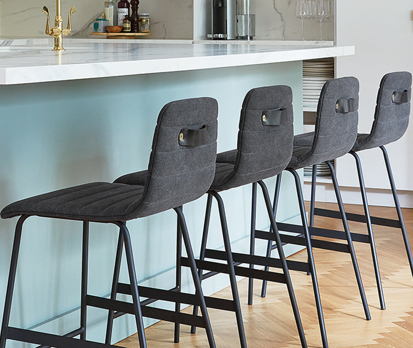 Upholstered Lecture Counter + Bar Stools Set/2 - More Options