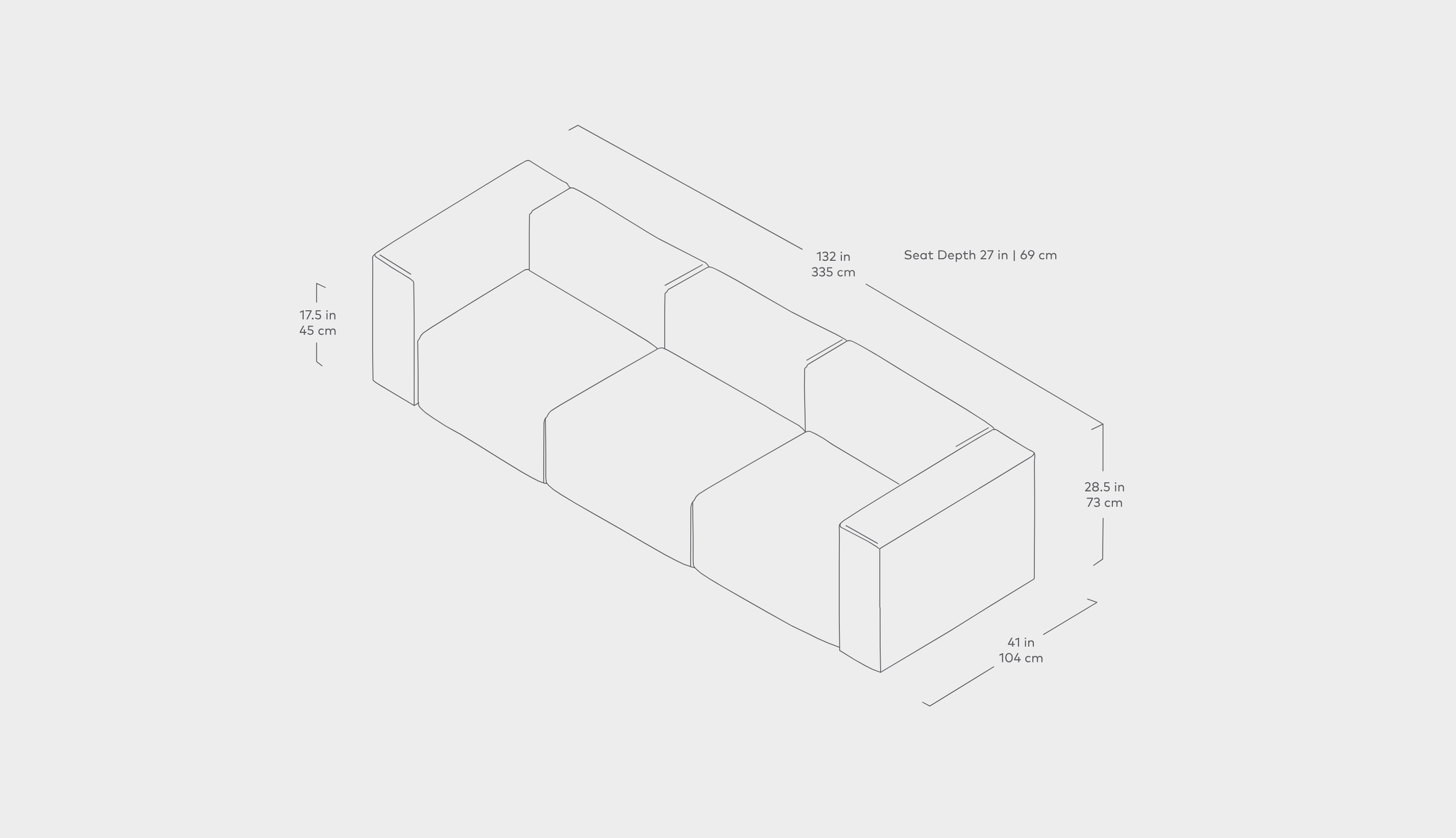 Nest Modular 3 PC Sofa - More Options