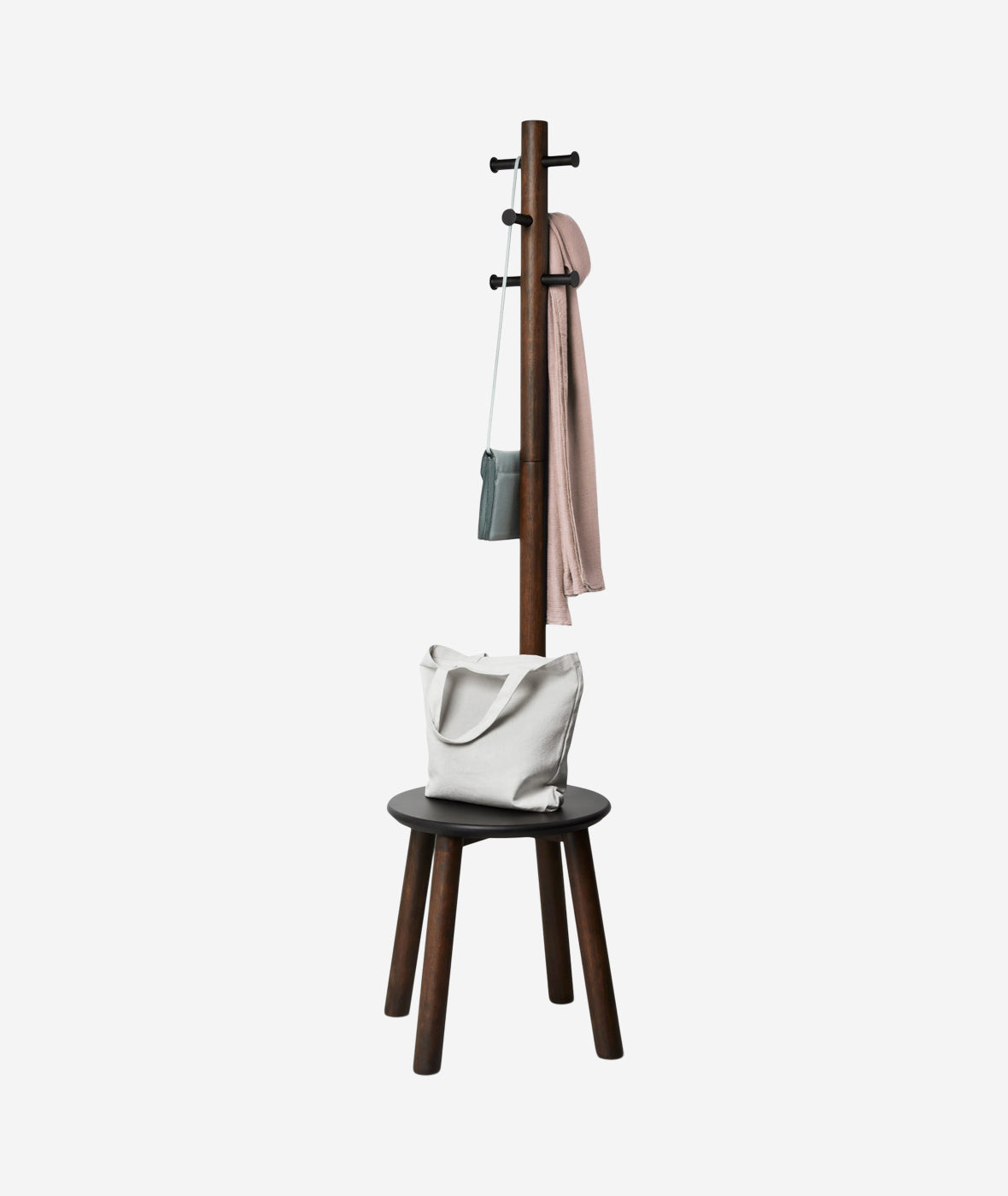 Pillar Stool + Coatrack