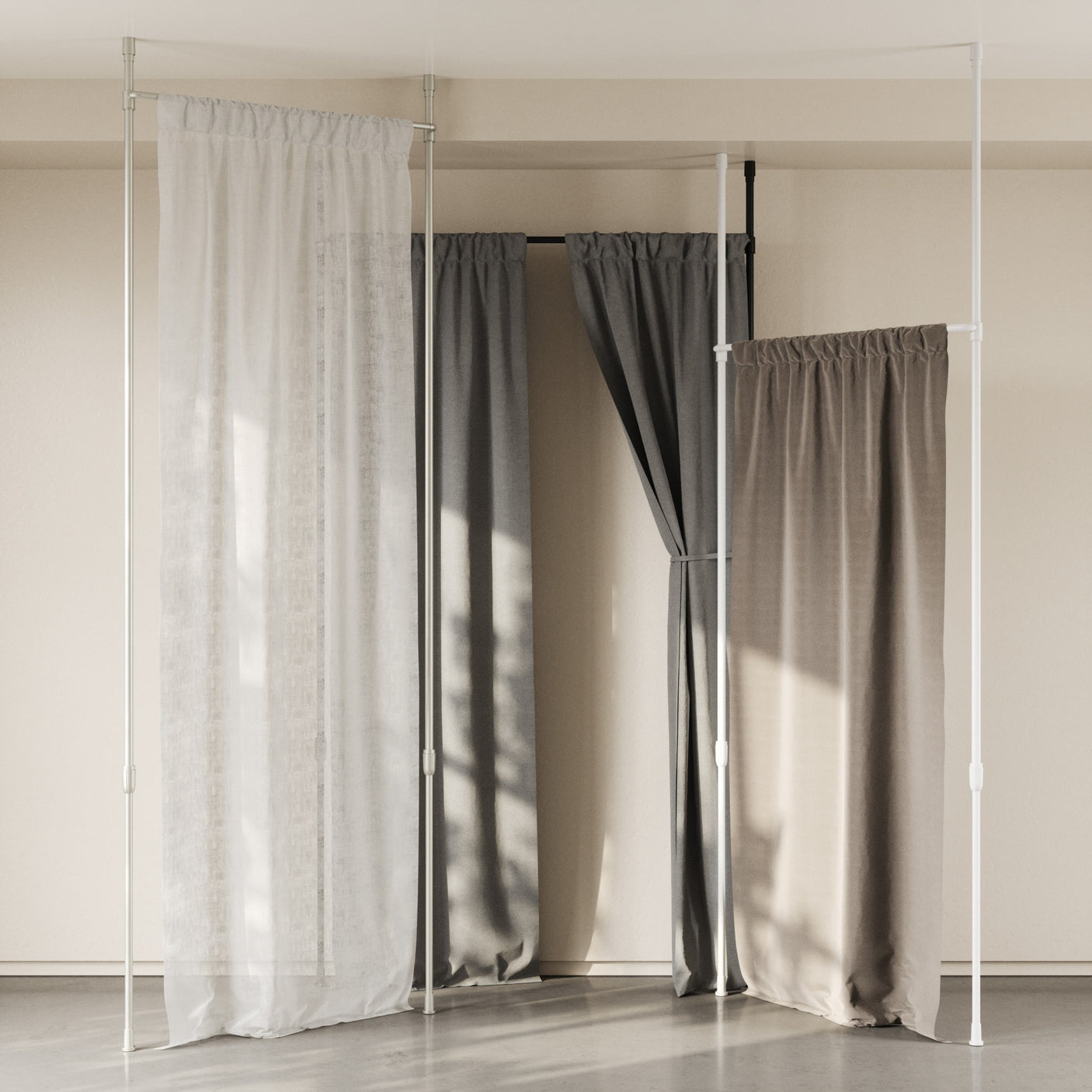 Anywhere Curtain Rod + Room Divider