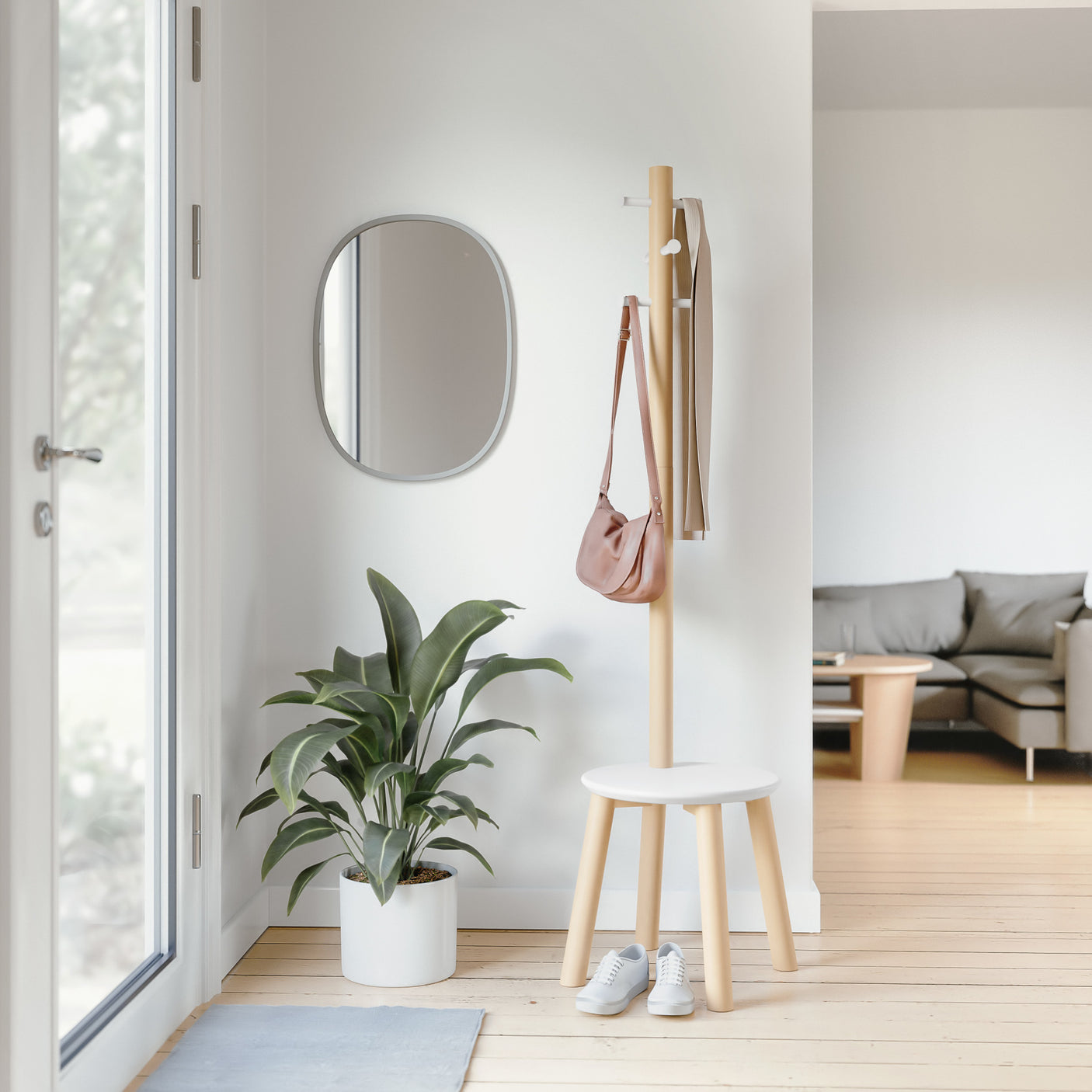 Pillar Stool + Coatrack