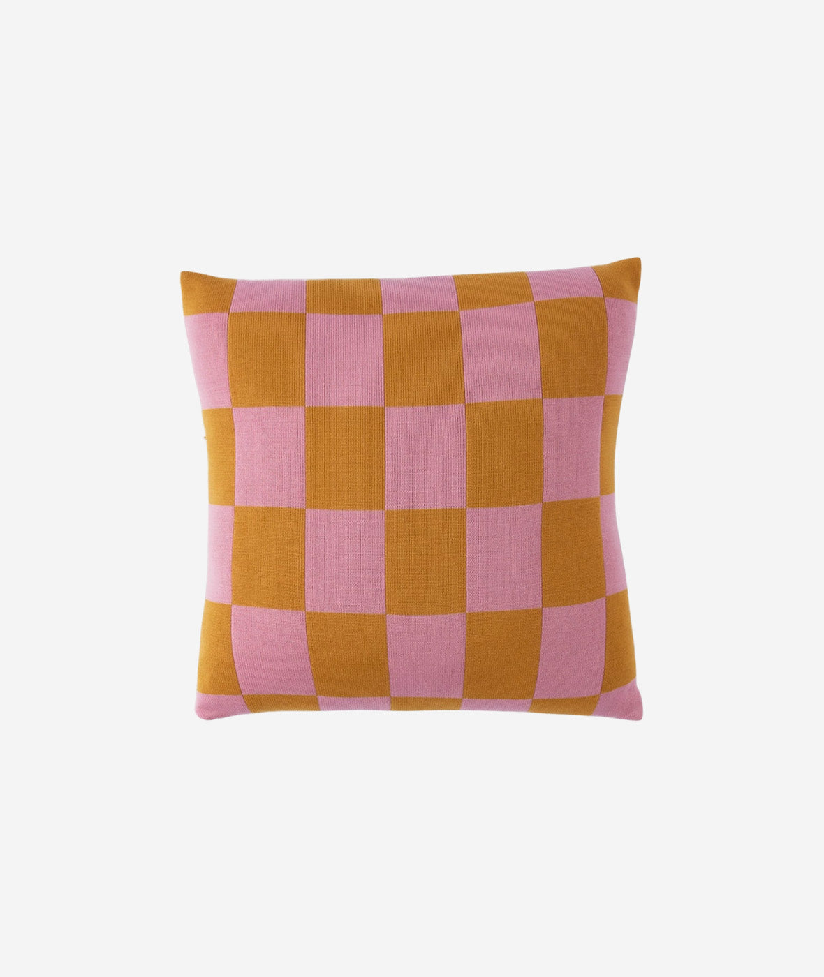 Check Pillow - Pink/Orange