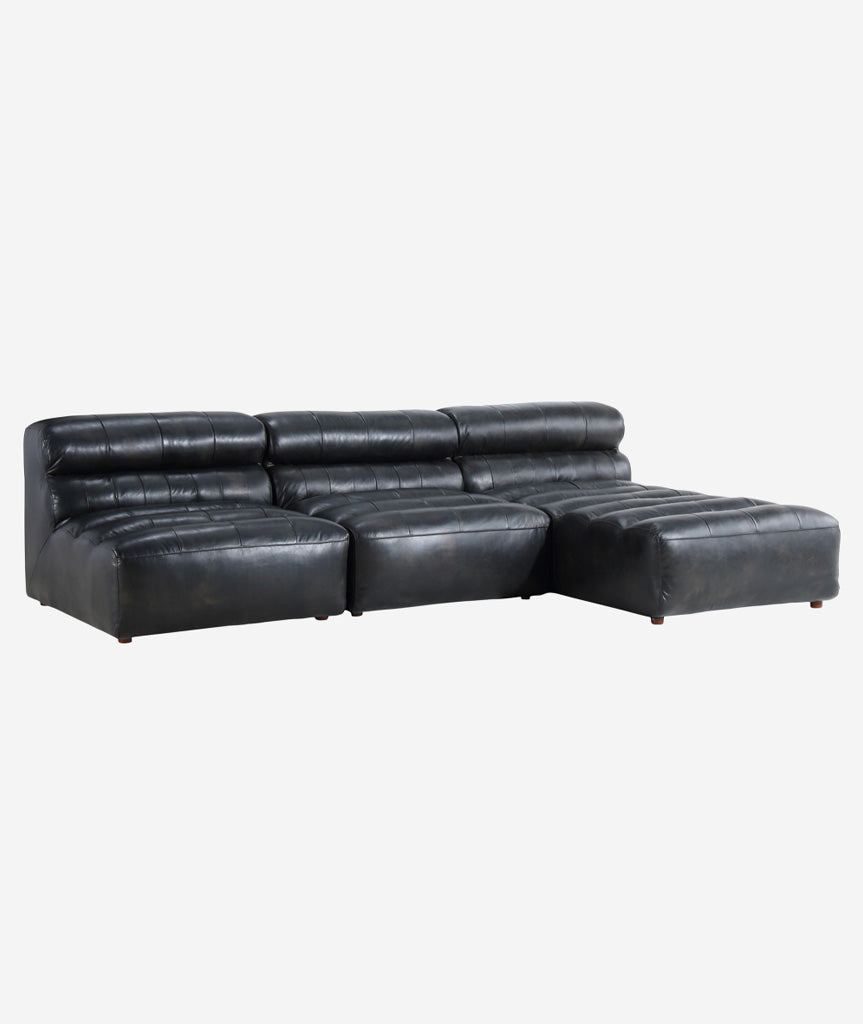 Ramsay Leather Sectional - Antique