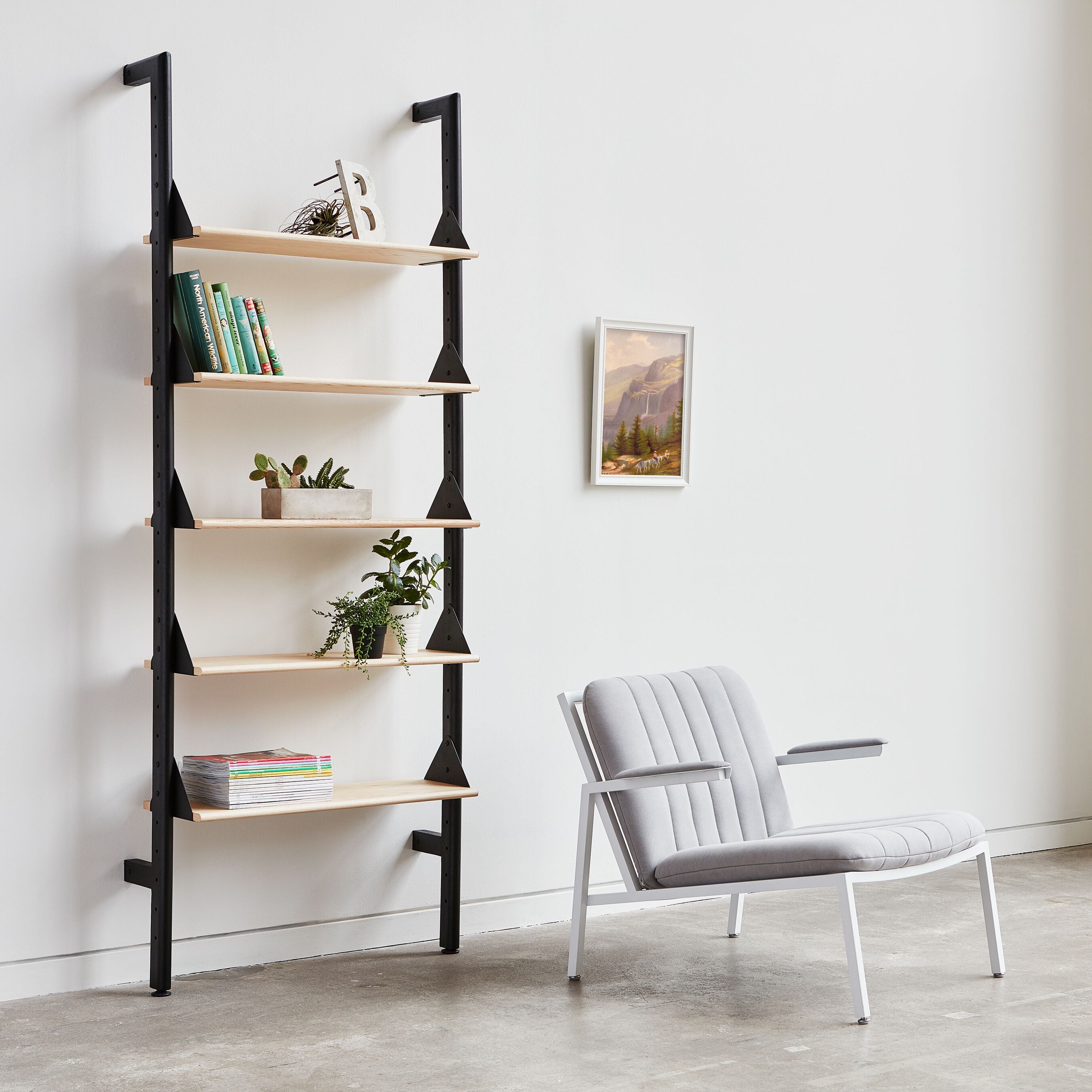 Modern black shelving deals unit