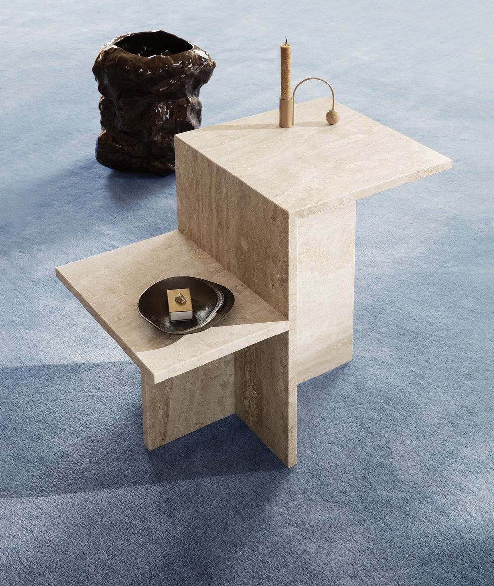 Distinct Side Table Travertine Ferm Living - BEAM // Design Store