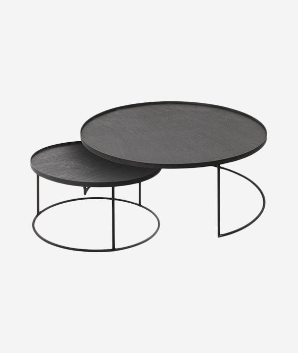 Round Tray Nesting Coffee Table Set/2 - 2 Sizes Ethnicraft - BEAM // Design Store