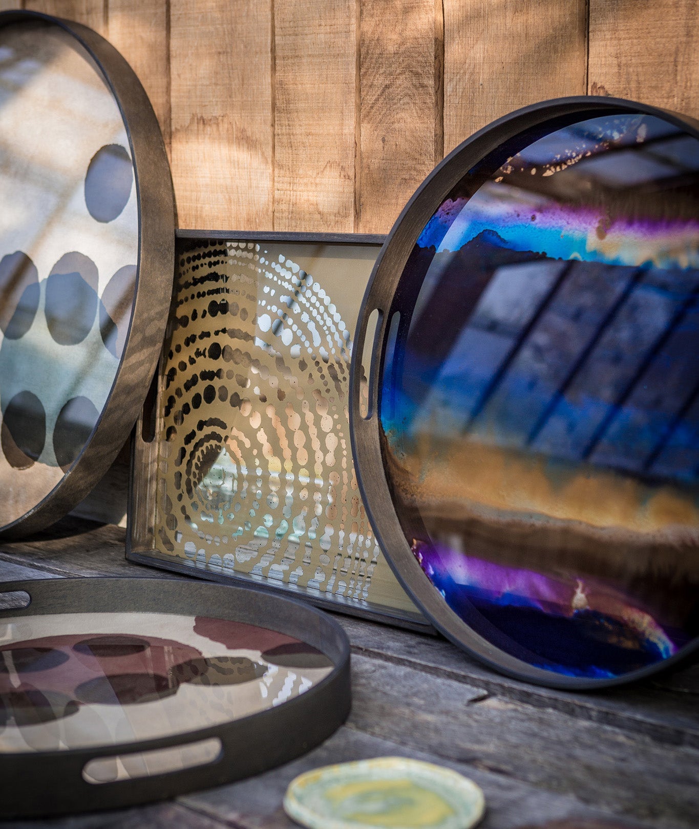 Organic Glass Round Tray - 3 Colors Ethnicraft - BEAM // Design Store