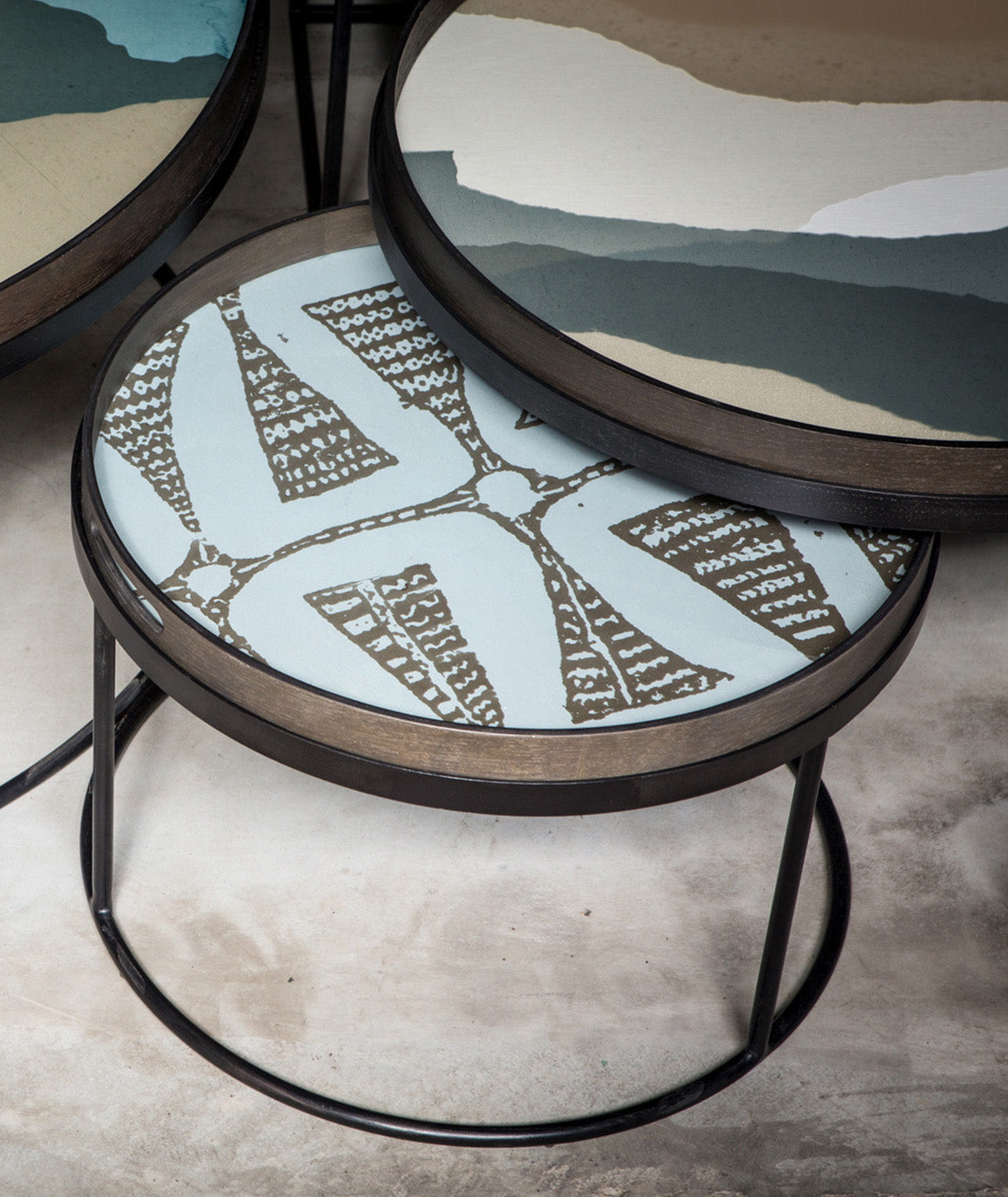 Round Tray Nesting Coffee Table Set/2 - 2 Sizes Ethnicraft - BEAM // Design Store