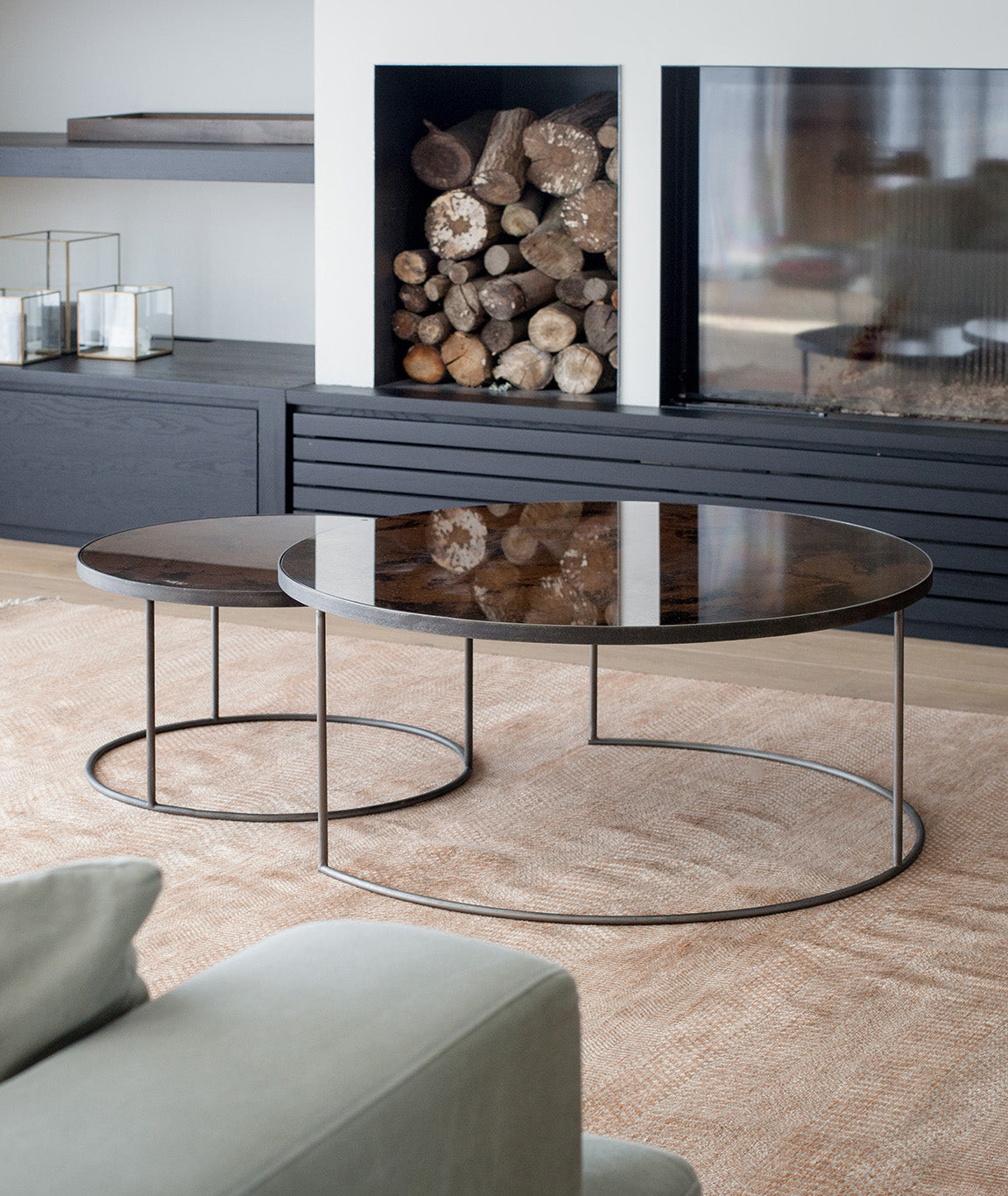 Aged Mirror Nesting Coffee Table Set - 3 Colors Ethnicraft - BEAM // Design Store