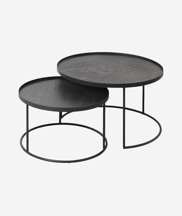 Round Tray Nesting Coffee Table Set/2 - 2 Sizes Ethnicraft - BEAM // Design Store