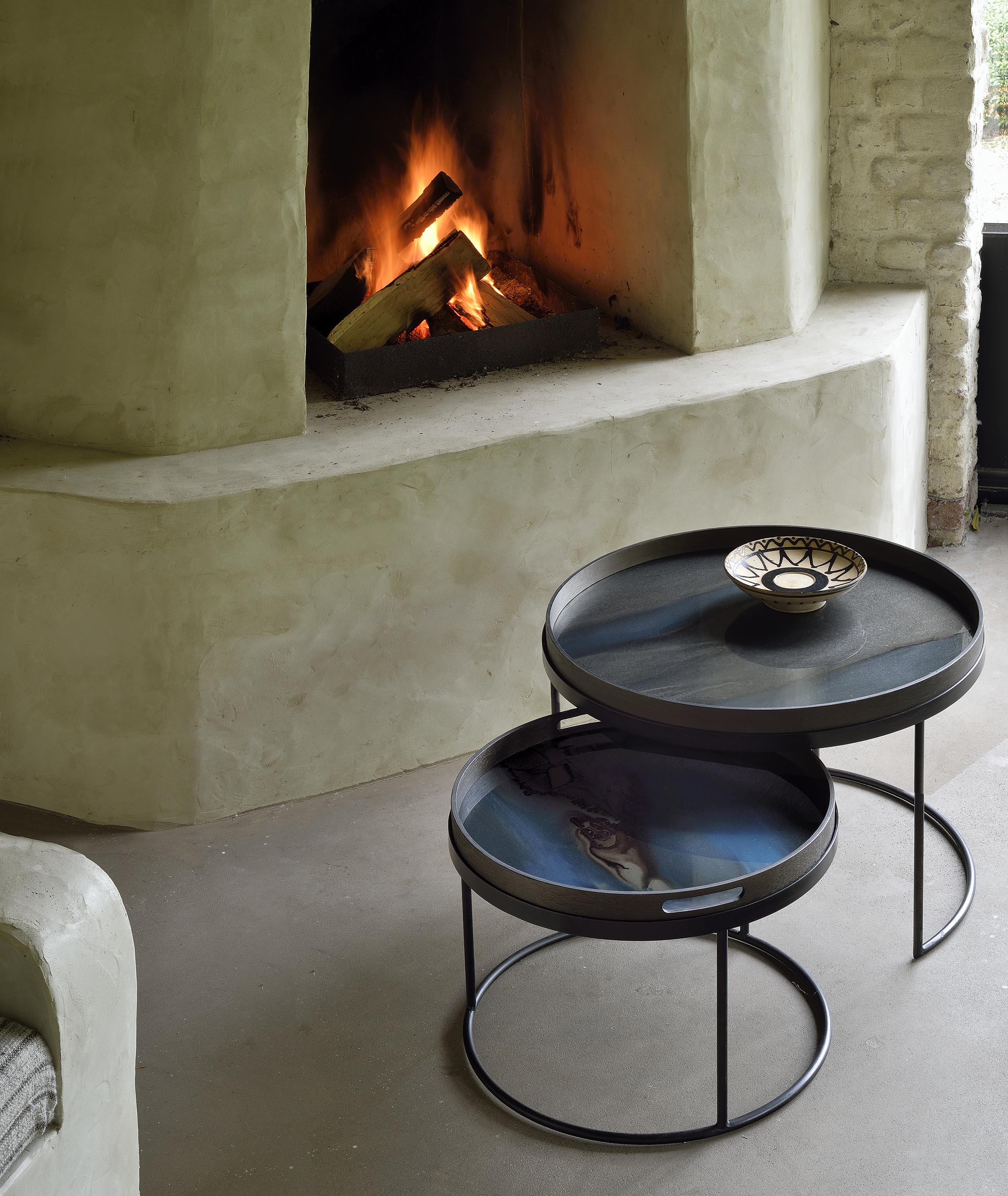 Round Tray Nesting Coffee Table Set/2 -More Options