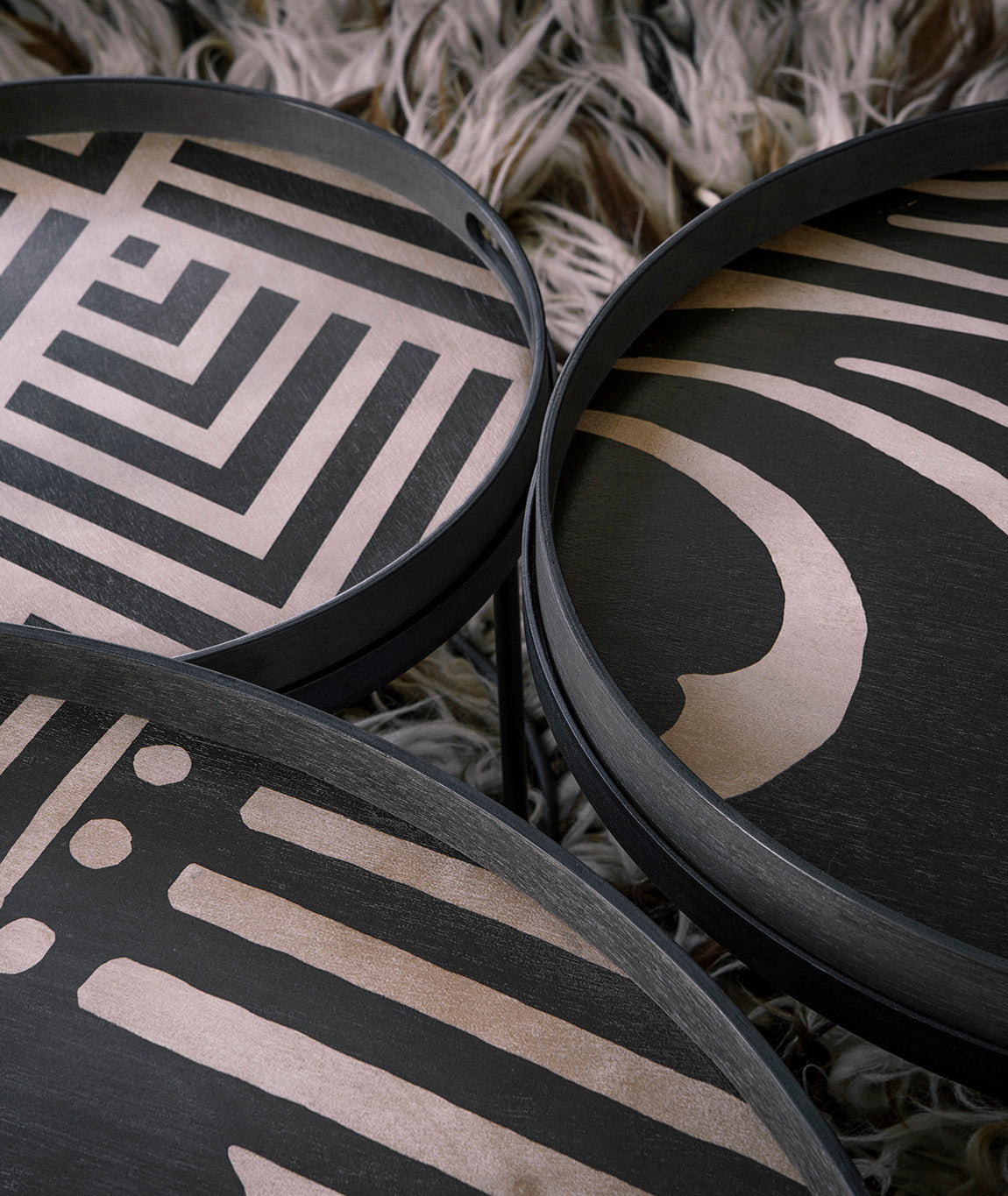 Graphic Wooden Round Tray - 6 Styles Ethnicraft - BEAM // Design Store