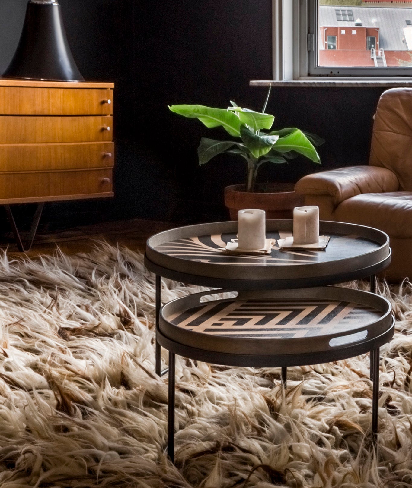 Round Tray Nesting Coffee Table Set/2 - 2 Sizes Ethnicraft - BEAM // Design Store