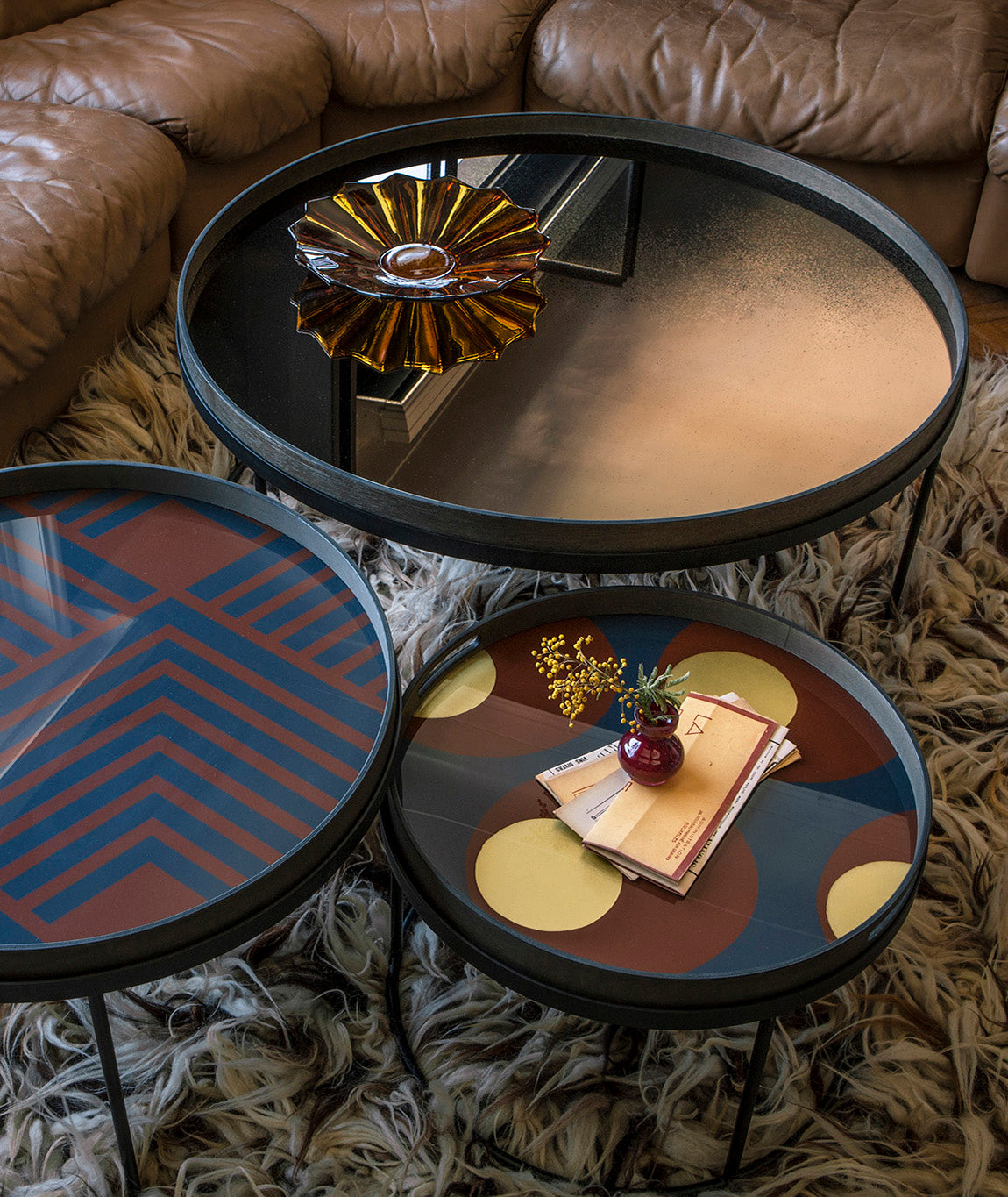 Aged Mirror Round Tray - 3 Colors Ethnicraft - BEAM // Design Store