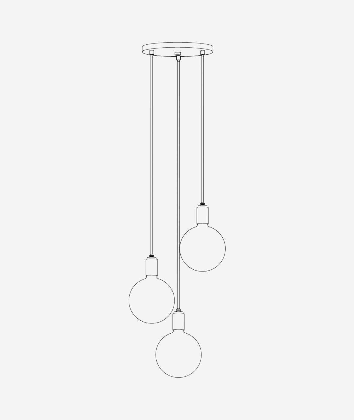 Triple Pendant Sphere IV Lamp - More Options